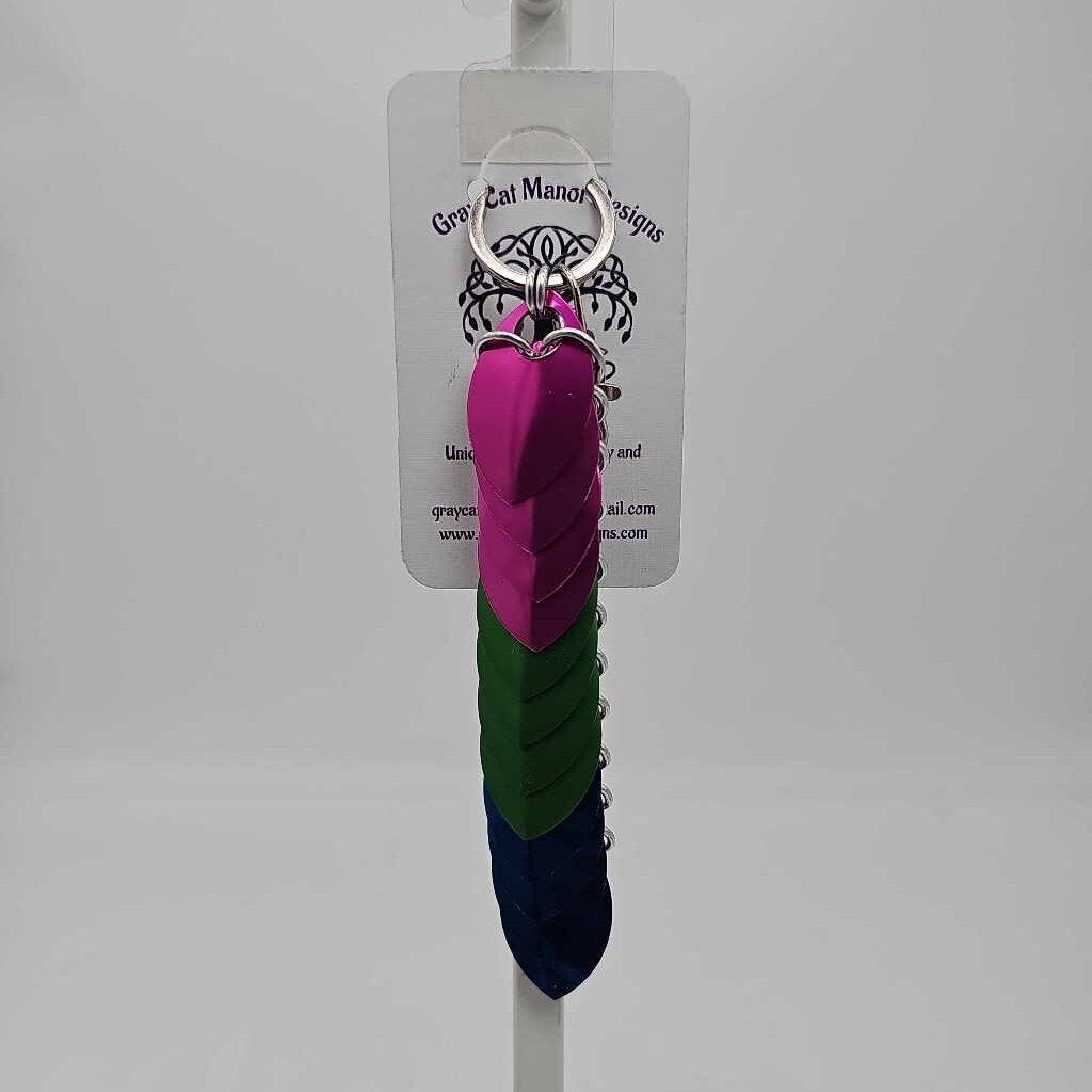 Polysexual Dragon Scale Fidget Keychain Long