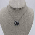 Silver, Gray, Black Mobius Necklace, 24 inch Stainless Steel Chain