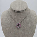 Silver, Pink Mobius Necklace, 24 inch Stainless Steel Chain
