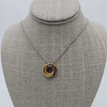Gold, Copper Mobius Necklace, 24 inch Stainless Steel Chain