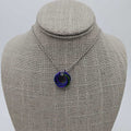 Green, Purple, Blue Mobius Necklace, 24 inch Stainless Steel Chain