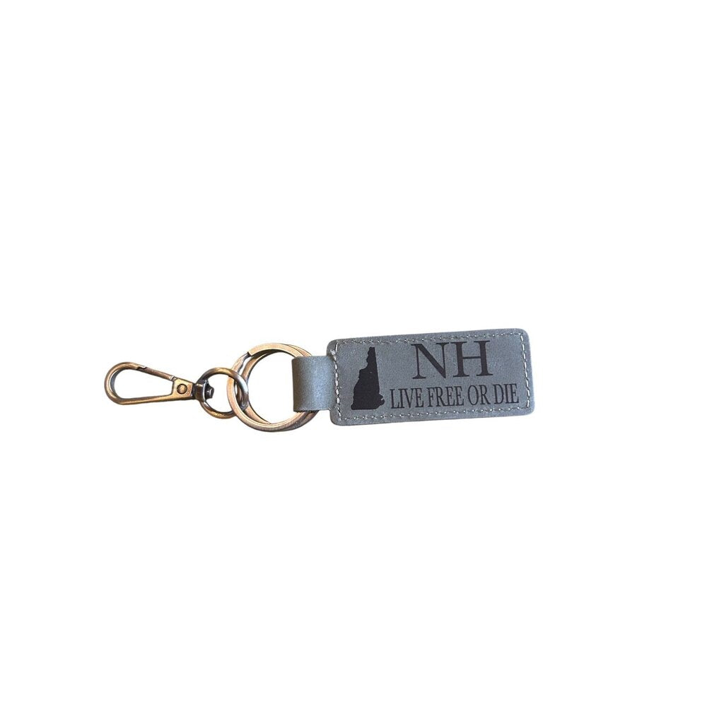 NH LIVE FREE OR DIE LEATHER KEY CHAIN