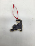 Black Stretching Cat Ornament