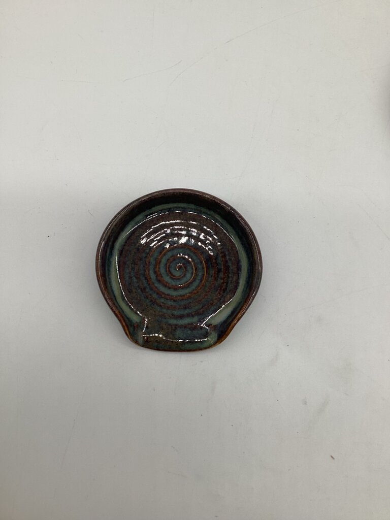 Brown Blue Ceramic Spoonrest