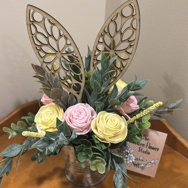 Pink and Yellow Tin Bunny Collaboration