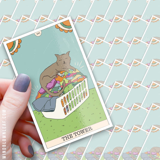 Sticker - The Tower Kitty Tarot 3/$10