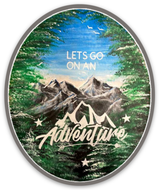 Oval Lets Go On An Adventure Sticker