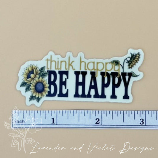 THINK HAPPY VINYL STICKER