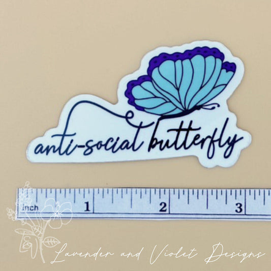 ANTISOCIAL BUTTERFLY VINYL STICKER