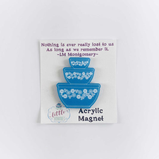 Acrylic magnet - Blue Flower Bowls