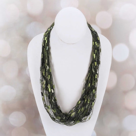 Ribbon Necklace - Green